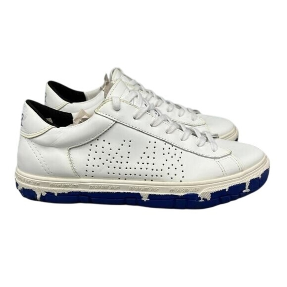 P448 Womens CSL Sneakers 37, 7 White Leather Vibram Sole Tennis Trainer